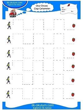 Çocuklar İçin Çizgi Çalışma Sayfaları 